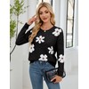 Libsorge Womens Oversized Cute Flower Sweaters for Women Fall Winter