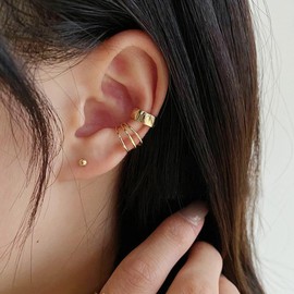 Ear Cuff Earrings Women Ear Cuffs No Piercing Small Hoop Earrings Set Helix Fake Earrings Adjustable Open Cuff Wrap Earrings Cartilage Earrings for Women Jewelry Gift