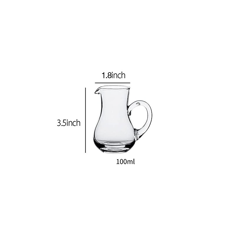 Mozacona 2pcs Glass Creamer Pitcher Sauce Serving Pitcher Milk Creamer