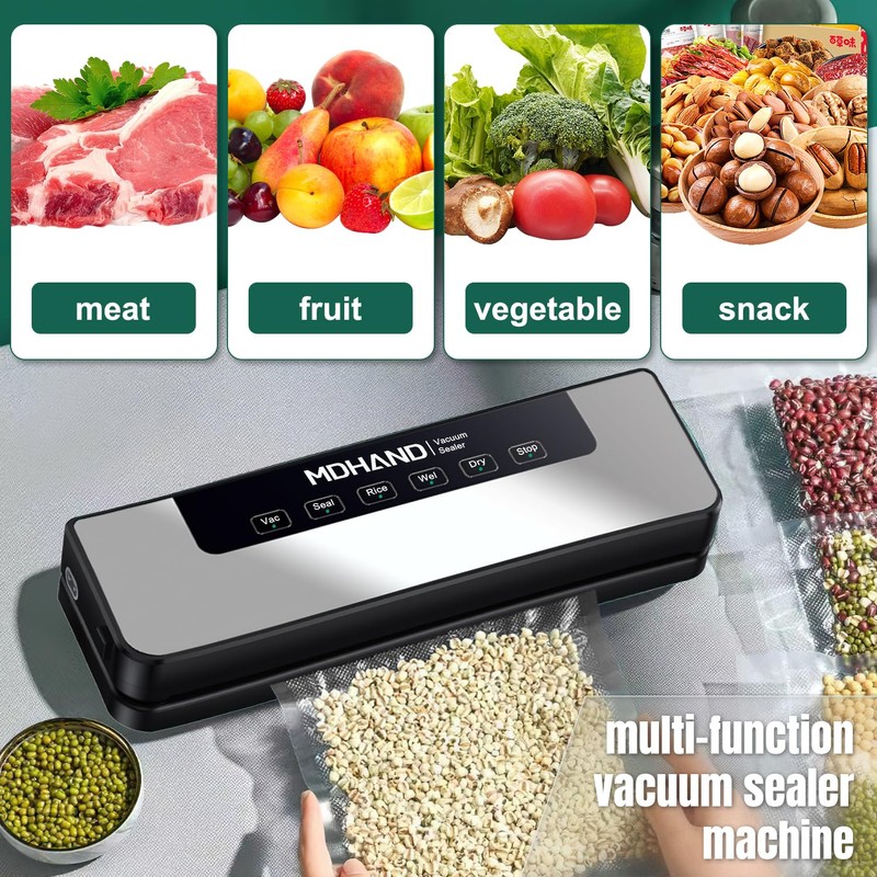 MDHAND Vacuum Sealer Machine, Fast-Compact/Multi-Functional Food Saver Vacuum Sealer Machine