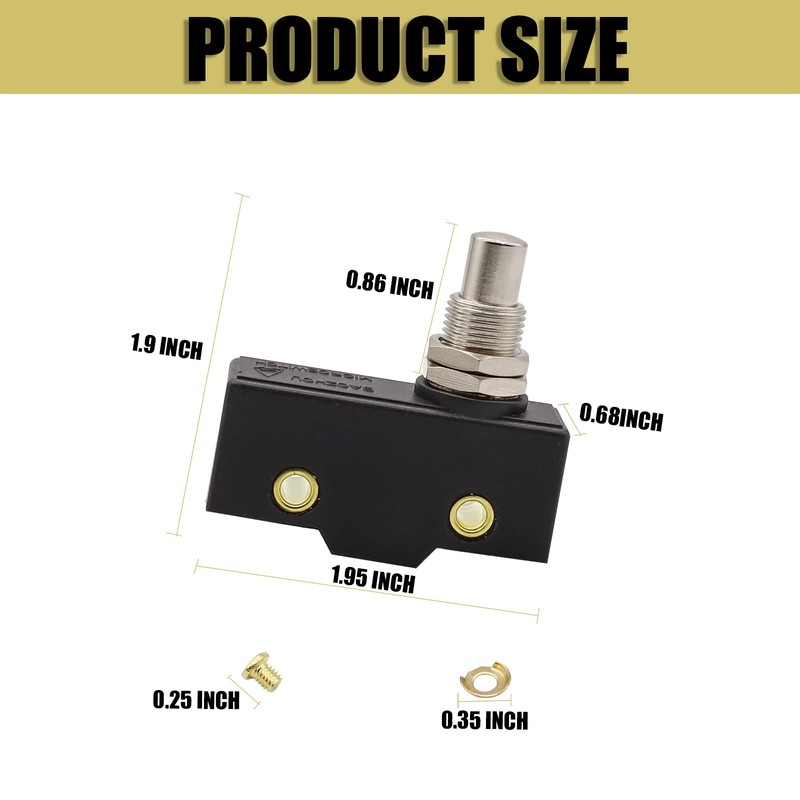 Drive-up Brake Light Micro Switch 3 Terminal Plunger Fits Club