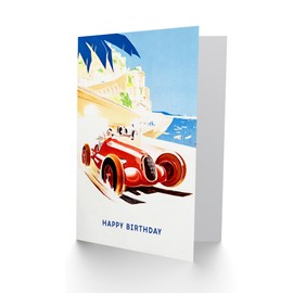 Artery8 Birthday Classic Sports Car France Race Drive Motorsport For Him Husband Father Blank Inside Greeting Card