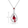 Cardinal Necklace for Women 925 Sterling Silver Red Cardinal Pendant