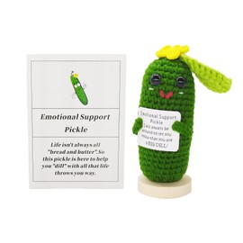 qyqkfly Mini Cute Funny Positive Life Potato Tomato Eggplant Onion Cute Animals Creative Knitted Holding Card Crochet Birthday Christmas Girls Gifts Party Decor