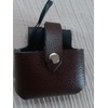 Brown Pure Leather Tape Holder Fasten Button Loop BBI for