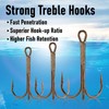 Dr.Fish 30 Pack Treble Hooks, Bronze Round Bend, #16-#6/0, Triple