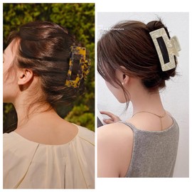 2 Pack Hair Claw Clips for Women Tortoise Shell Large Claw Hair Clips for Thin to Thick Hair