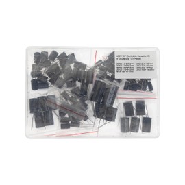 9 Values Total 127 Pieces 400V DIP Electrolytic Capacitor Kit 1uF 2.2uF 3.3uF 4.7uF 10uF 22uF 33uF 47uF 100uF