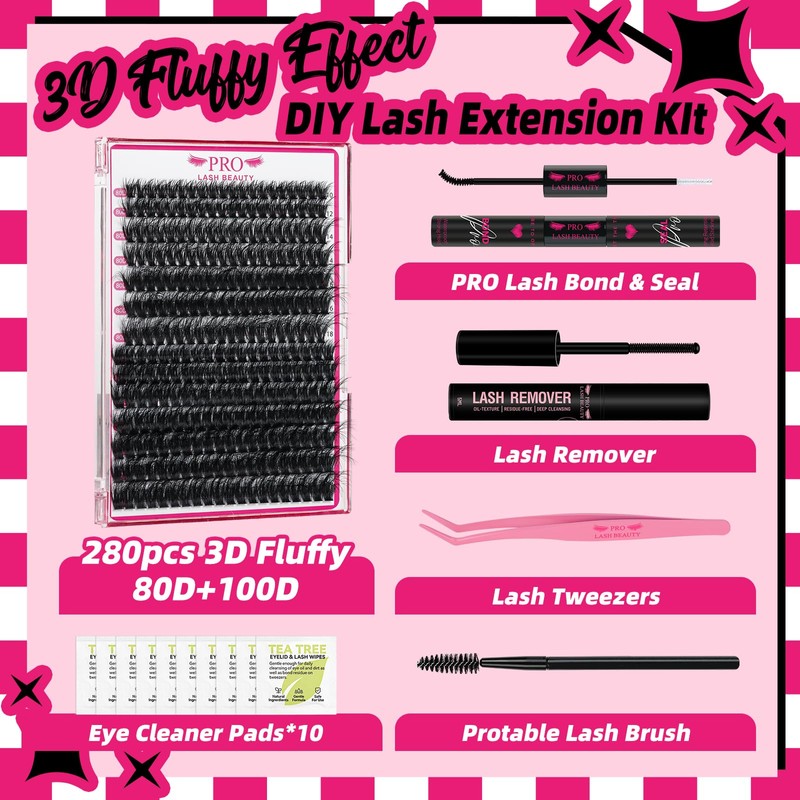 PRO DIY Lash Extension Kit Individual Lashes Kit with 280