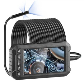 5\" Screen 1080P Endoscope Camera Triple Lens Borescope with 49.2FT Semi-Rigid Cable 8+2 LED Lights for Car Inspection ToolsType of Shot: Triple Lens, Cable Length: 15 m