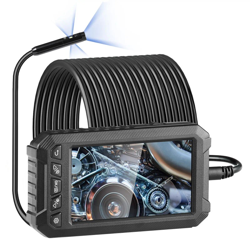5\" Screen 1080P Endoscope Camera Triple Lens Borescope with 49.2FT