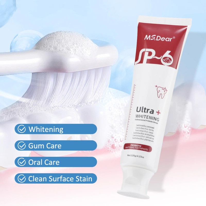 6-1Pack Probiotic Toothpaste SP-6 Whitening Tooth Oral Hygiene Clean Fresh