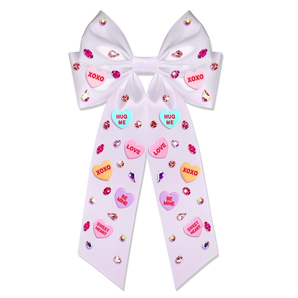 Valentine’s Day Hair Bows for Women Conversation Heart Hair Bow