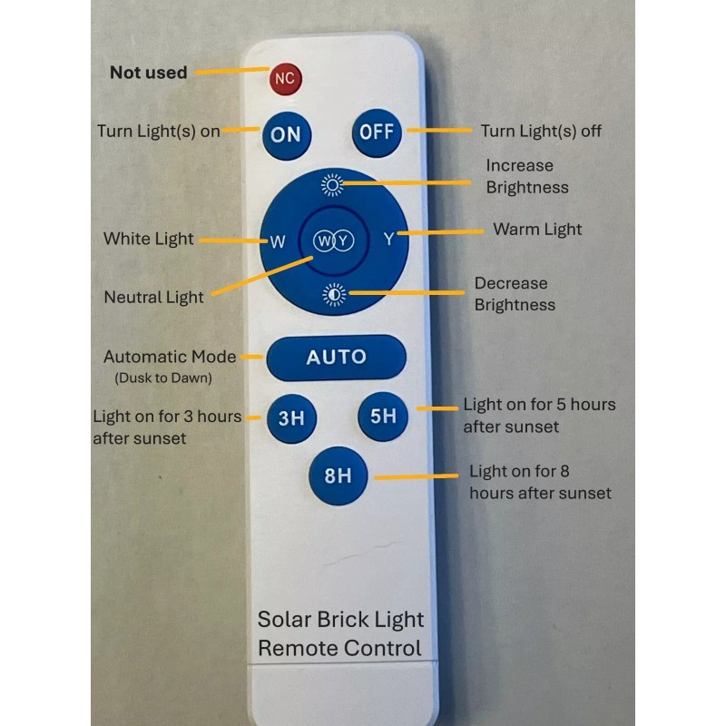 ShopTJB 3-Color Dimmable Solar Landscape 4"x8" Brick Paver Lights w/Remote