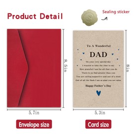 Detuca Fathers Day Card - Poem Father Day Cards - Dad Greeting Cards For Birthday - Special Fathers Day Card