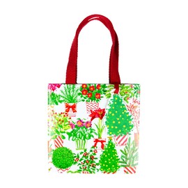 Caspari Christmas Flower Market Gift Bags - 4 Bags