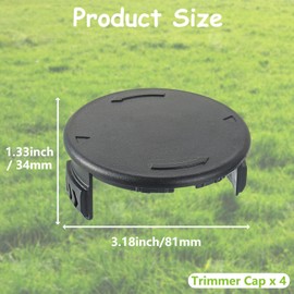 EPLZON Pack of 4 Lawn Trimmer Spool Cap, Cordless Lawnmower Replacement Part for Parkside PRTA 20-Li (B2, C3), PRT 550(A1, A2, A3, A5) Replacement Spool Cap