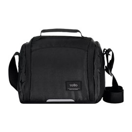 TOTTO 9L Graphite Cool Bag for Food, 25.5 x 20.5 x 18.5 cm, Work Bag, 180 Degree Opening, Hand Grip, Adjustable and Removable Strap, Wheel Loop, Black, Core, black, Core