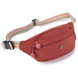 BAGROUPS Waterproof Waist Bag Bum Bag Women's Belt Bag for Outdoor Travel Sports Hiking Jogging Dog Walks, red