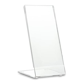 Pack of 5 DIN Long (DL) Advertising Stands as Premium L Stand, Transparent, Stable Table Stand as L Stand Made of 3.0 mm Original Plexiglas with Non-Slip Nubs for a Secure Stand