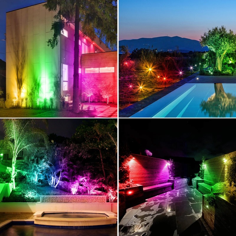 T-SUN Solar Spot Lights Color Changing LED Outdoor Garden Pathway