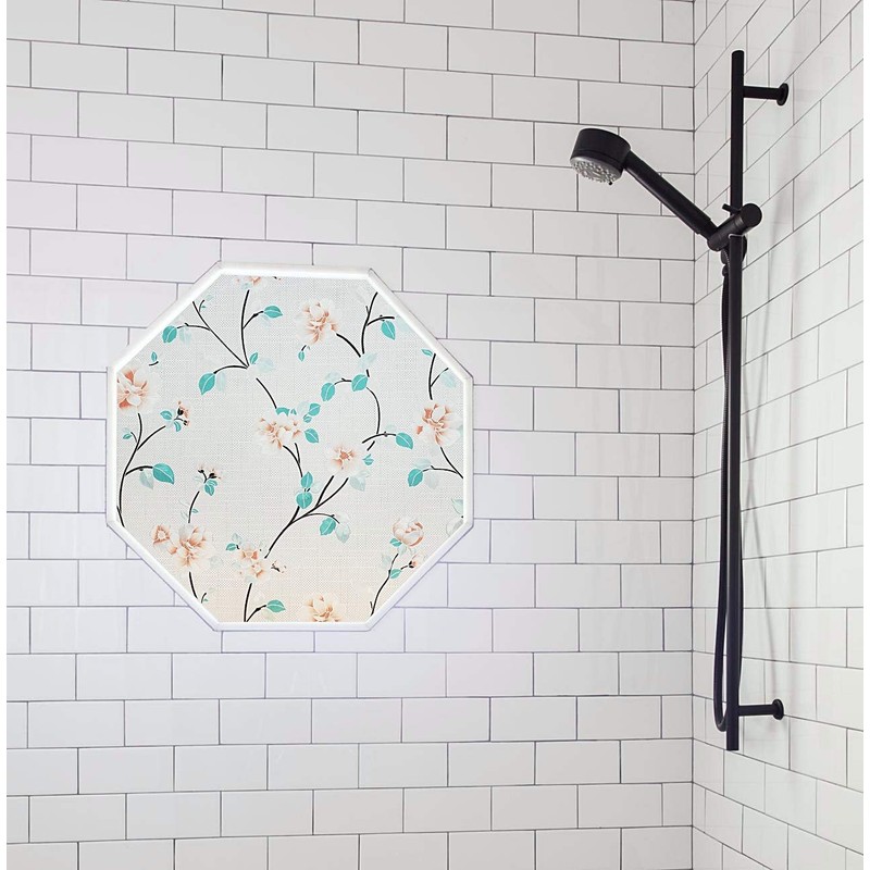 Autotech Park Precut Octagon Window Film, Flower Blossom Design, Self