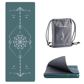 Avoalre Travel Yoga Mat Packable - Super Non Slip Foldable Fitness & Exercise Mat - Folding Lightweight Hot Yoga Mat with Carry Bag for Pilates & Floor Home Workouts (72"L x 24"W x 3mm Thick) | Avoalre