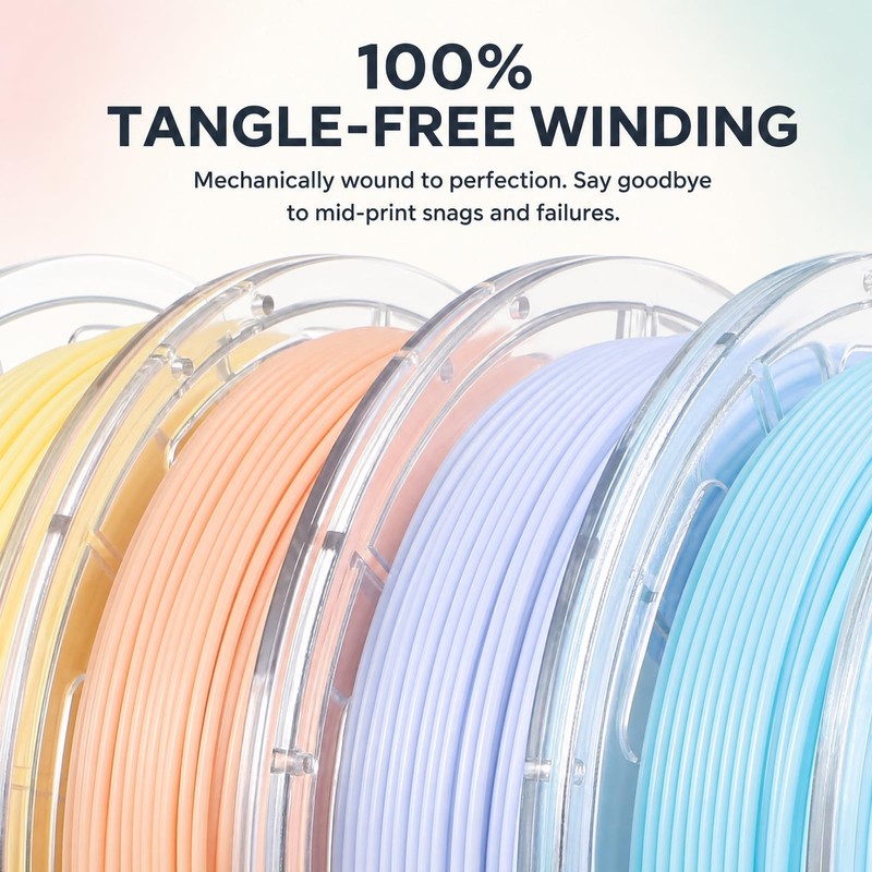 8 Pastel PLA Filament Bundle, 2KG 3D Printer Filament 1.75mm