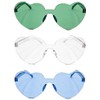 Set of 3 - Stylish Colorful Modern Chic Plastic Frameless