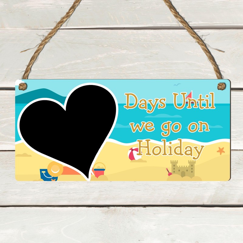Days Until We Go on Holiday Countdown Plaque - MDF