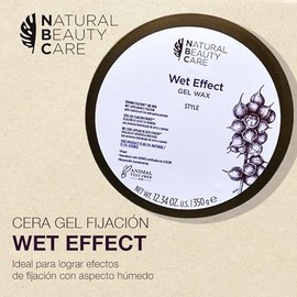 NATURAL BEAUTY CARE - Gel Wet Effect Cera Gel para Cabello 350 g, Fijación de Aspecto Húmedo, Crea Estilos sin Rigidez, con Proteína Hidrolizada de Ar