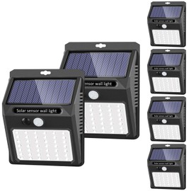 Solar Lights Outdoor, 6 Pack Solar Motion Sensor Outdoor Lights with 3 Lighting Modes, IP65 Waterproof Solar Fence Lights for House (Warm White)