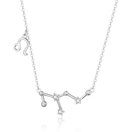 MARLION JEWELS Necklace for women in 925 silver constellations with your zodiac sign. Silver chain for women, ideal as a gift. Necklace for women. Jewellery for women, Gold - silver, No Gemstone