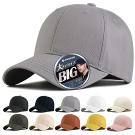 Andeor Men's Large Size Hat, Extra Large Size 23.6 - 26.8 inches (60 - 68 cm), UPF 50+ Measured, Double Layer Type, Anti-Collapse, Deep Cap, UV Protection, Mesh, Embroidery, Simple, Stylish, Baseball