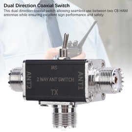 2 Way CB HAM Aluminum Alloy Antennae Coaxial Switch, 100W 239 Connector Antennae Switch with Foldable Tripod, for IC 705 Shortwave Radio, 1-30MHz Frequency Range