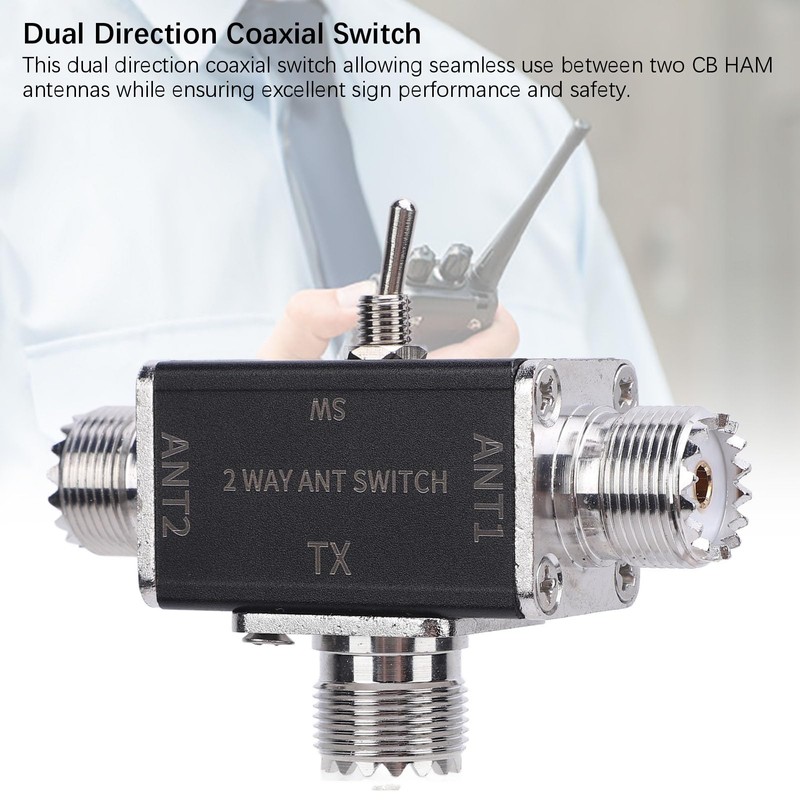 2 Way CB HAM Aluminum Alloy Antennae Coaxial Switch, 100W