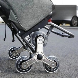 KiBcsLic 2X Triangle Caster Wheels, Folding Shopping Cart Wheels Easy to Install Stair Climbing Stair Wheels for Dolly Trolley