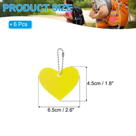 PATIKIL Reflective Keychain Tags, 6 Pack Reflective Pendant PVC High Visibility Reflector Key Ring Safety Reflector for Backpack Cycling Walking, Fluorescent Yellow