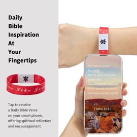 Apsvo Daily Bible Verse Bracelet Christian Bracelets for Men Women Scripture Tap Phone Bible Christian Religious Catholic Christmas Gift Jewelry (LOVE LIKE JESUS)