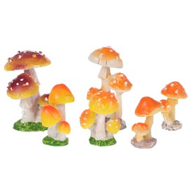EXCEART Home Decor Home Accessories Mini Mushroom Statue Miniatures Decoration Mushroom Resin DIY Garden Ornament Micro Landscape Mini 6pcs Home Decor Home Accessories