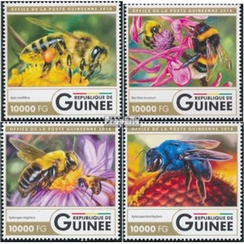 Prophila Collection Guinea 11931-11934 (Complete Edition) Mint NH 2016 Bees (Stamps for Collectors) Invertebrates Other (Insects, Snails, Bees etc.)