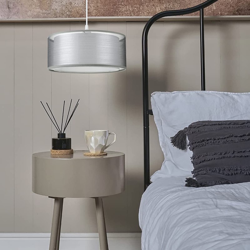 Frideko 2 Tier Light Shade Ceiling - Modern Grey Lampshade