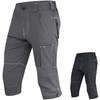 Brisk Bike 3/4 MTB Short Mountain Bike Cycling Short (Grey,