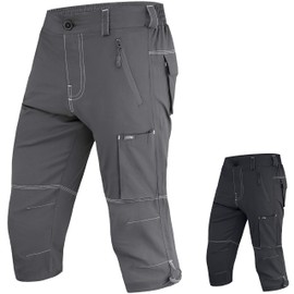 Brisk Bike 3/4 MTB Short Mountain Bike Cycling Short (Grey, X-Large)