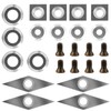 24Pcs Carbide Lathe Chisels Set - 4 Shapes (11mm Square,