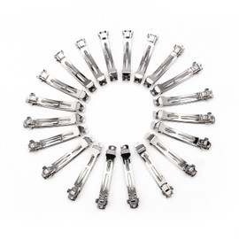 UJOY French Barrette Hair Clips 20 pcs Craft DIY Decorate 8cm Silver Tone