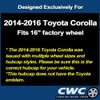 Premium Hubcap Replacement for Toyota Corolla 2014-2016, 16-inch Replica Wheel