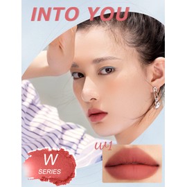 INTO YOU Matte Lipstick, Super Stay, Long Lasting Waterproof, Soft Lightweight Smooth Lip Clay Mousse, Dual-Use For Lips And Cheek, Red (W1)