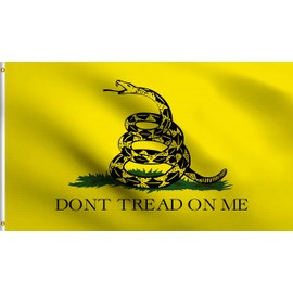 DMSE Don't Tread On Me Gadsden Tea Party Yellow Flag 2X3 Ft Foot 100% Polyester 100D Flag UV Resistant (2' X 3' Ft Foot)