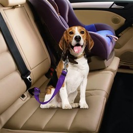 Universal Pet Car Safety Seat Belt, Adjustable Seat Belt Harness for Animals Dogs Puppies Cats, Dog seat belt for car, Strong Dog Car Truck Safety Harness Purple